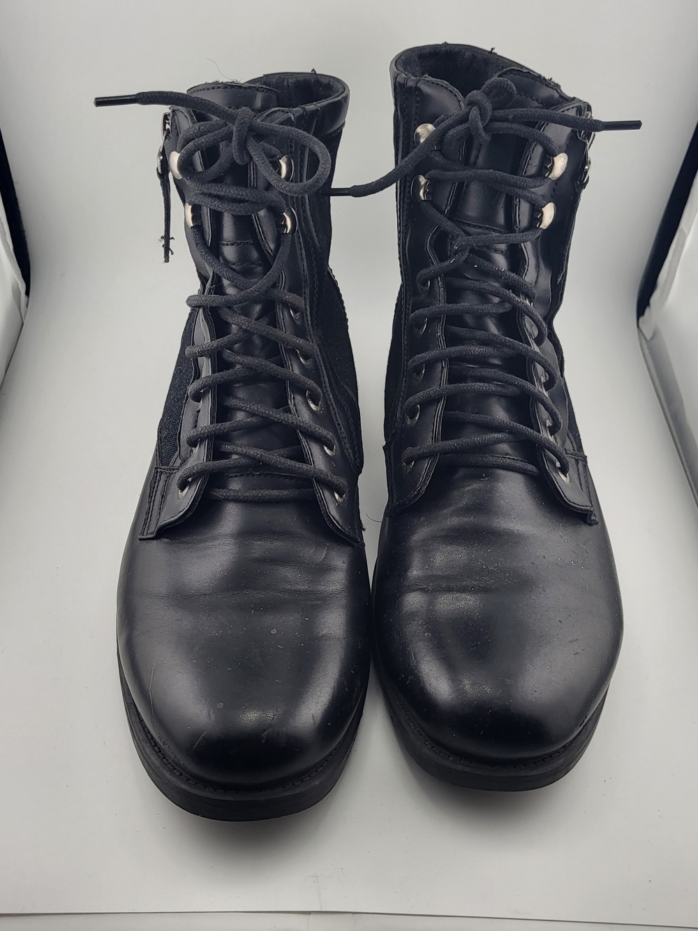Jump J.75 Defender Motorcycle Black Lace-Up  Style Boots 10